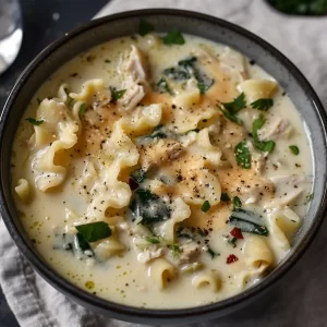 White Chicken Lasagna Soup