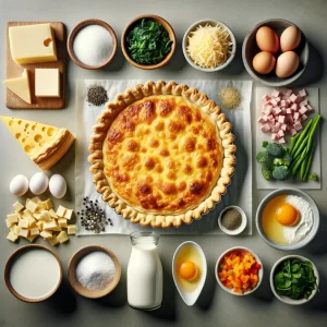 the ingredients for Puff Pastry Quiche